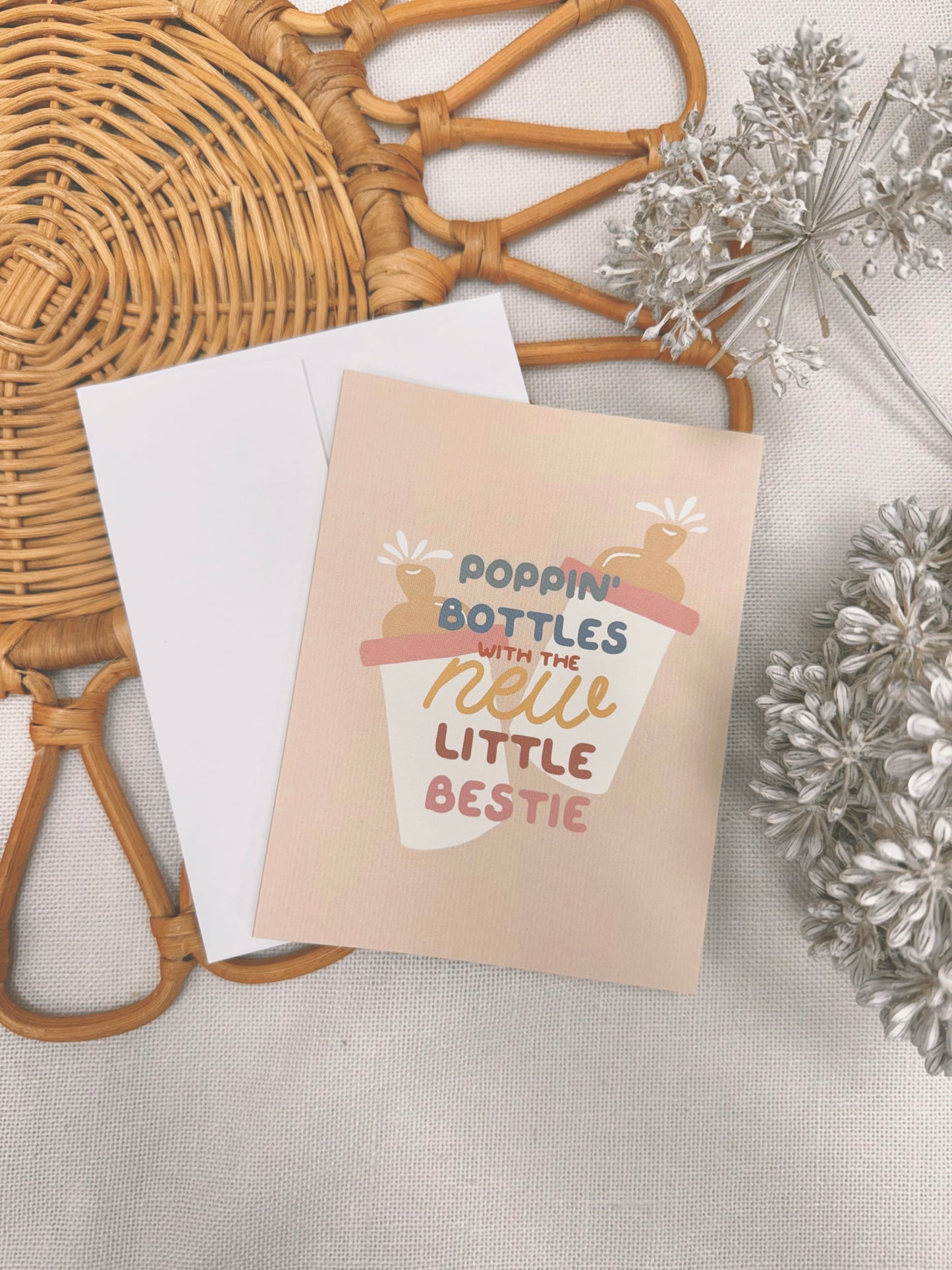 Poppin' Bottles with the Little Bestie | Greeting Card