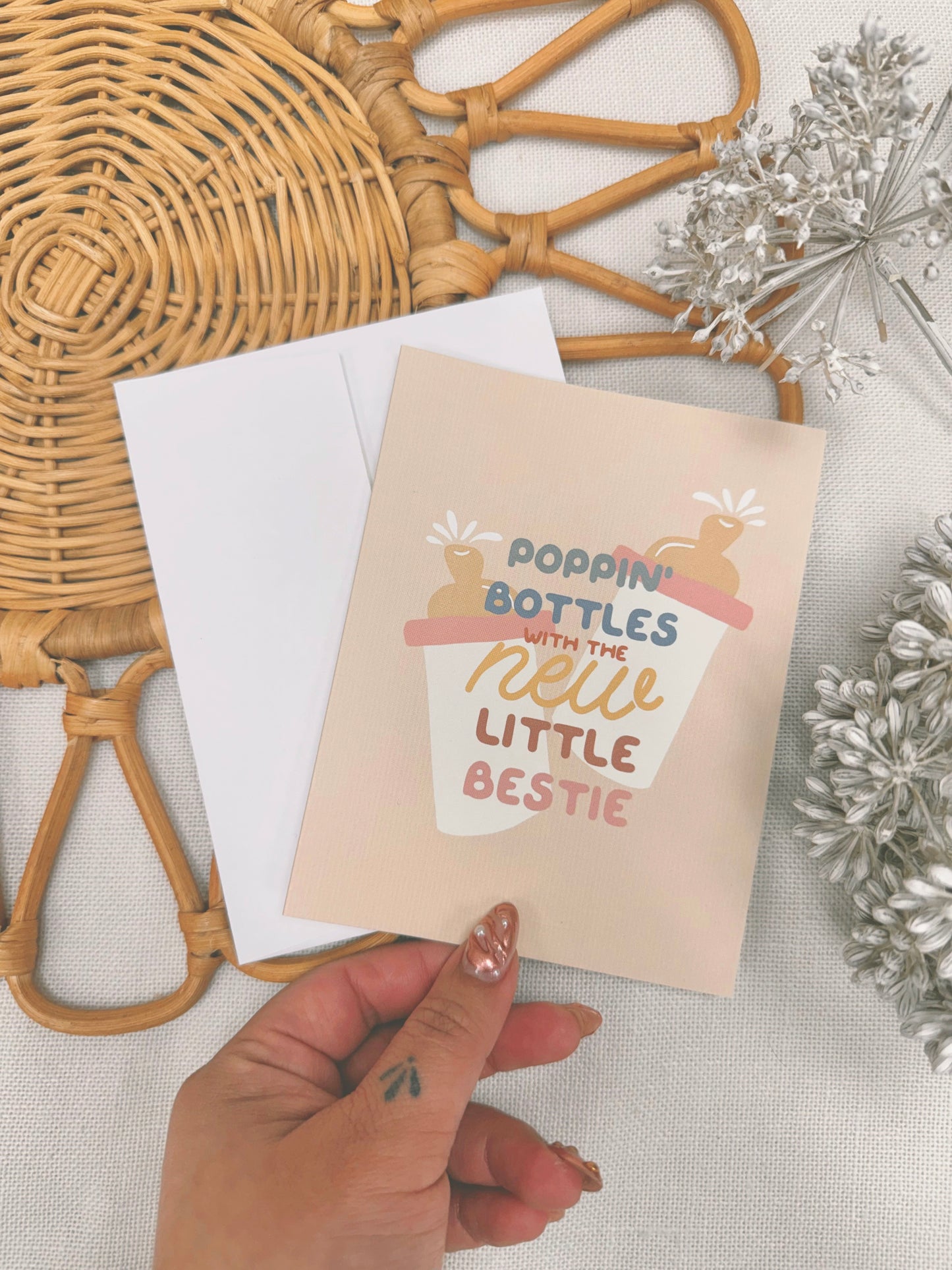 Poppin' Bottles with the Little Bestie | Greeting Card