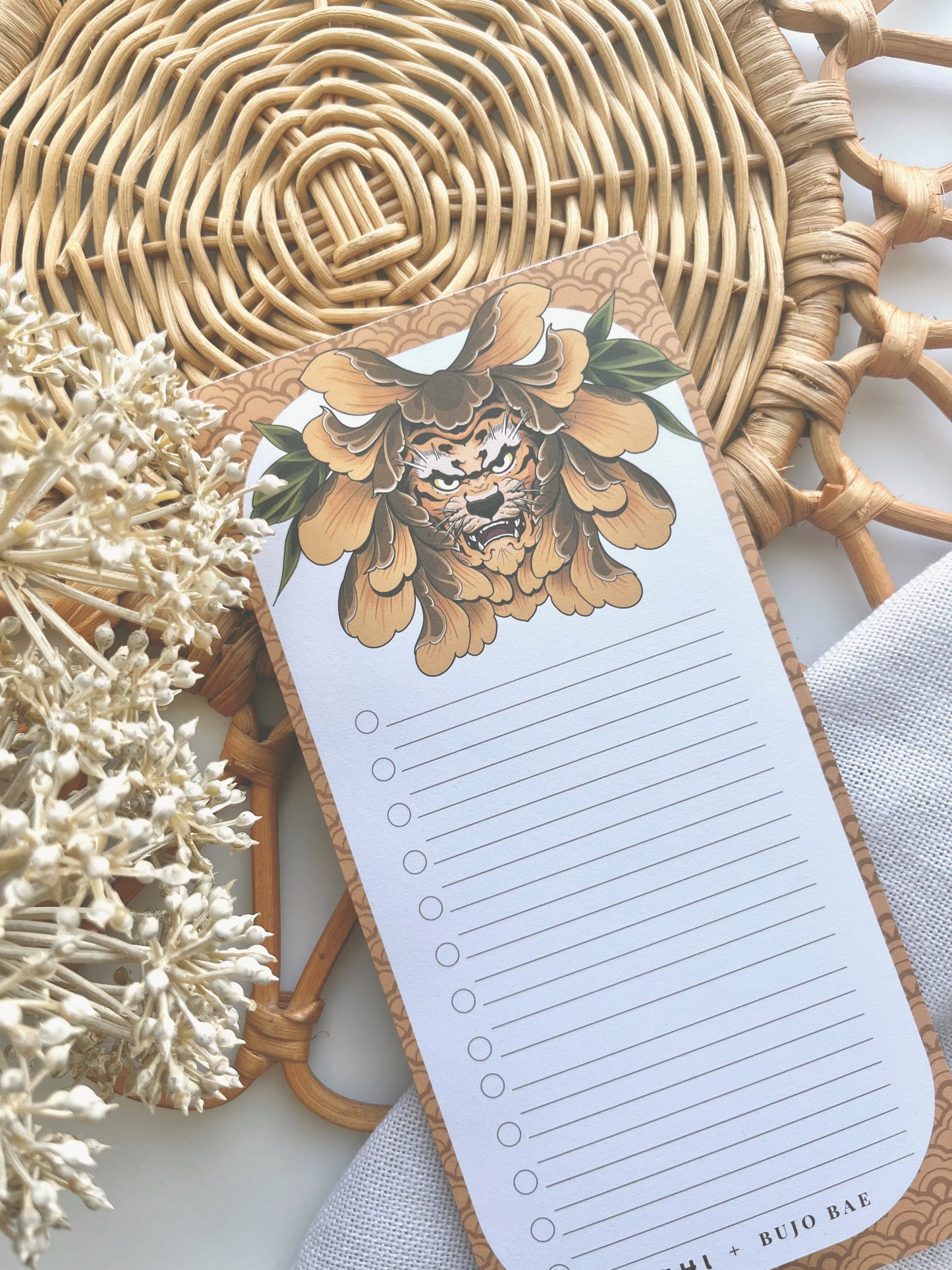 Tiger Peony I To Do List Notepad x HOMETOWN DESIGN CO.