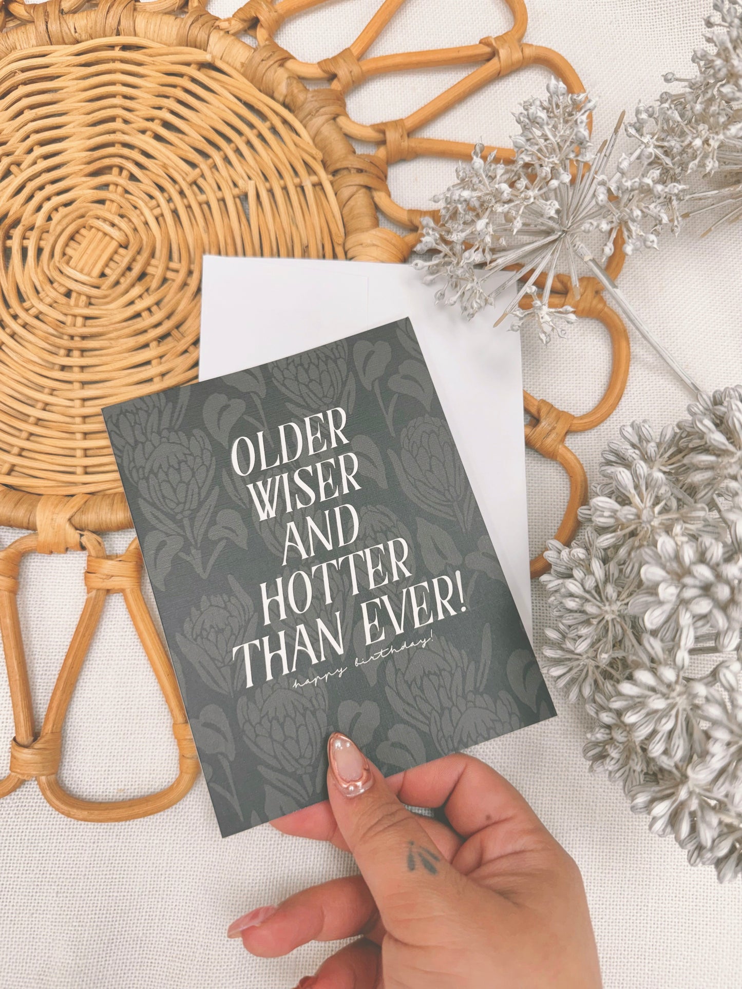Older, Wiser, & Hotter Than Ever in Protea Bae | HBD Greeting Card