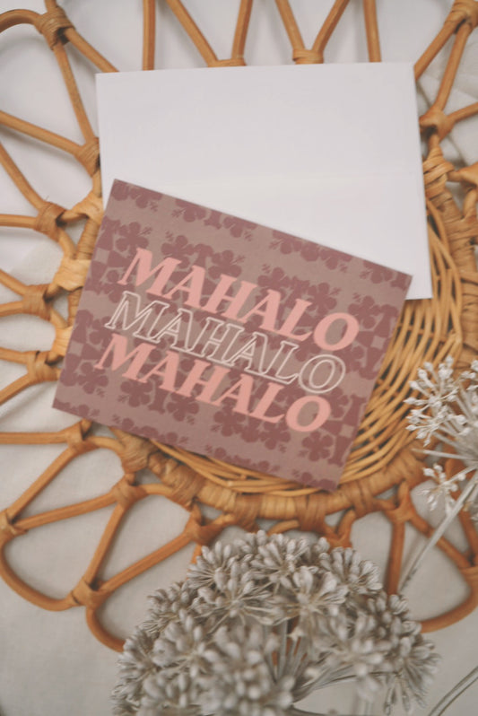 Mahalo in Koki'o x Mu'umu'u Kapa Kuiki | Greeting Card