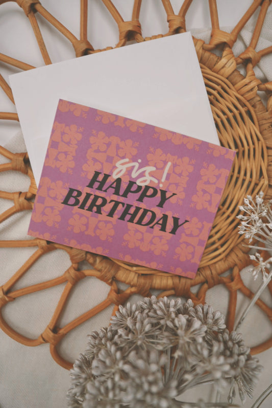 Sis, Happy Birthday in Koki'o x Mu'umu'u Kapa Kuiki | Greeting Card