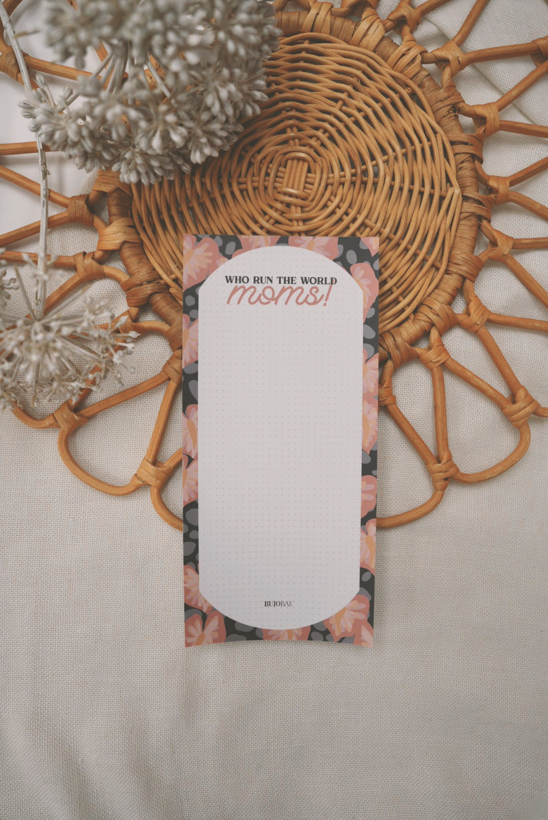 Who Run The World in Pink Anthurium x Cinder | Dot Grid Notepad