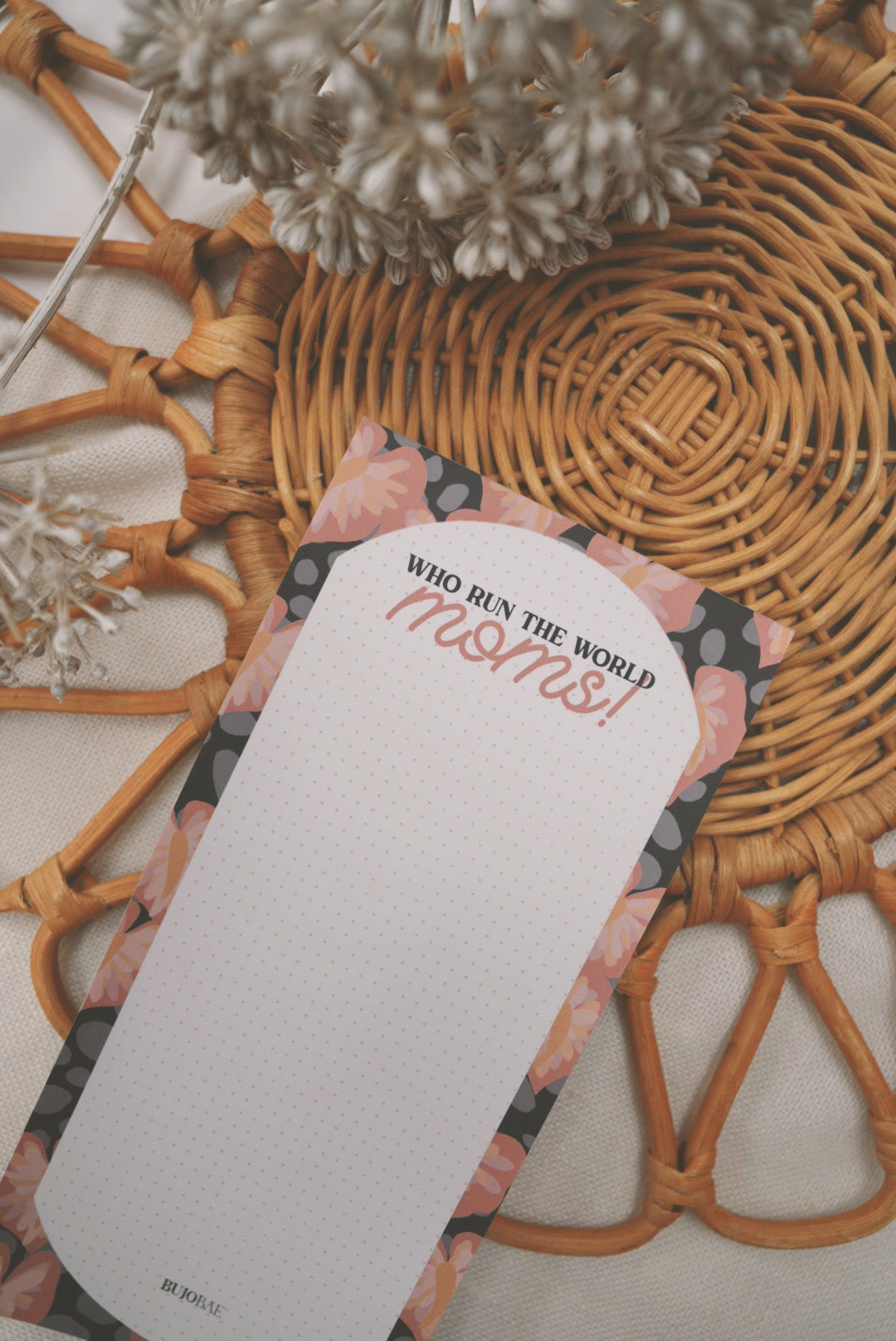 Who Run The World in Pink Anthurium x Cinder | Dot Grid Notepad