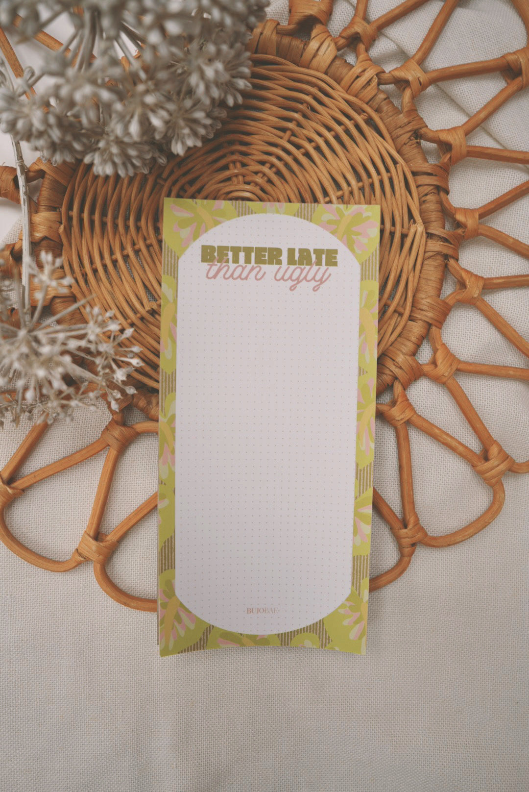 Better Late Than Ugly in Obake Anthurium | Dot Grid Notepad