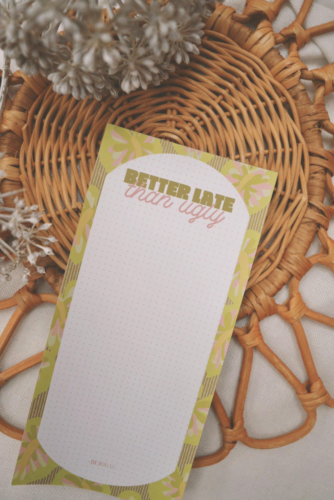 Better Late Than Ugly in Obake Anthurium | Dot Grid Notepad