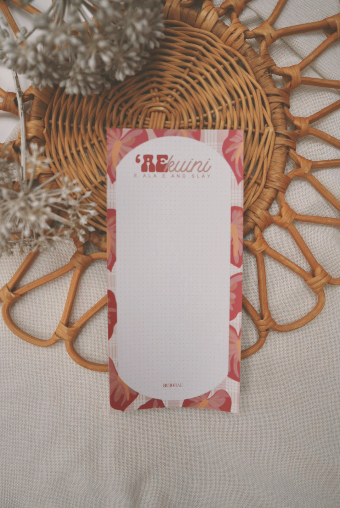 'Ae Kuini E Ala E & Slāy in Hilo Anthurium | Dot Grid Notepad
