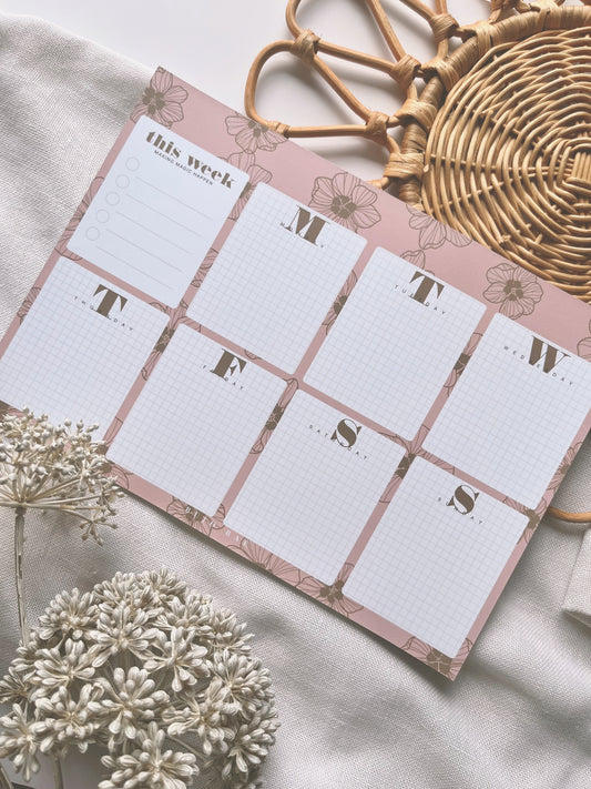 'Ilima in Blush | Weekly Notepad (6 months)