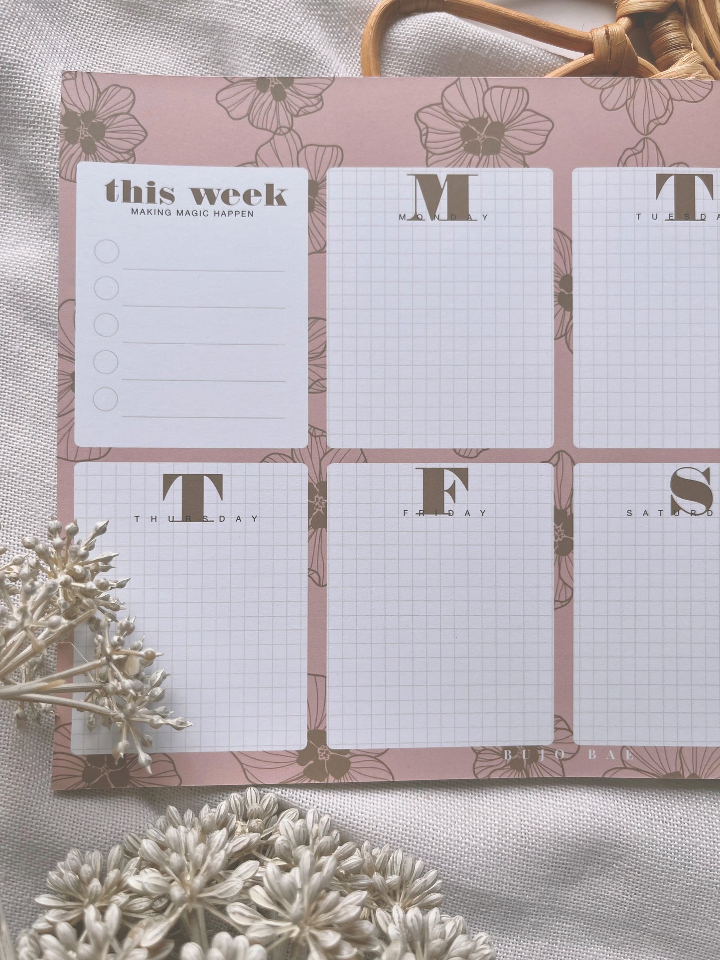 'Ilima in Blush | Weekly Notepad (6 months)