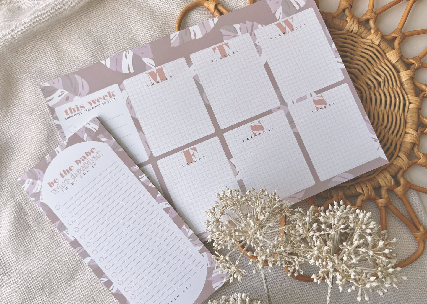 Monstera Mama in Lilac | Weekly Notepad (6 months)
