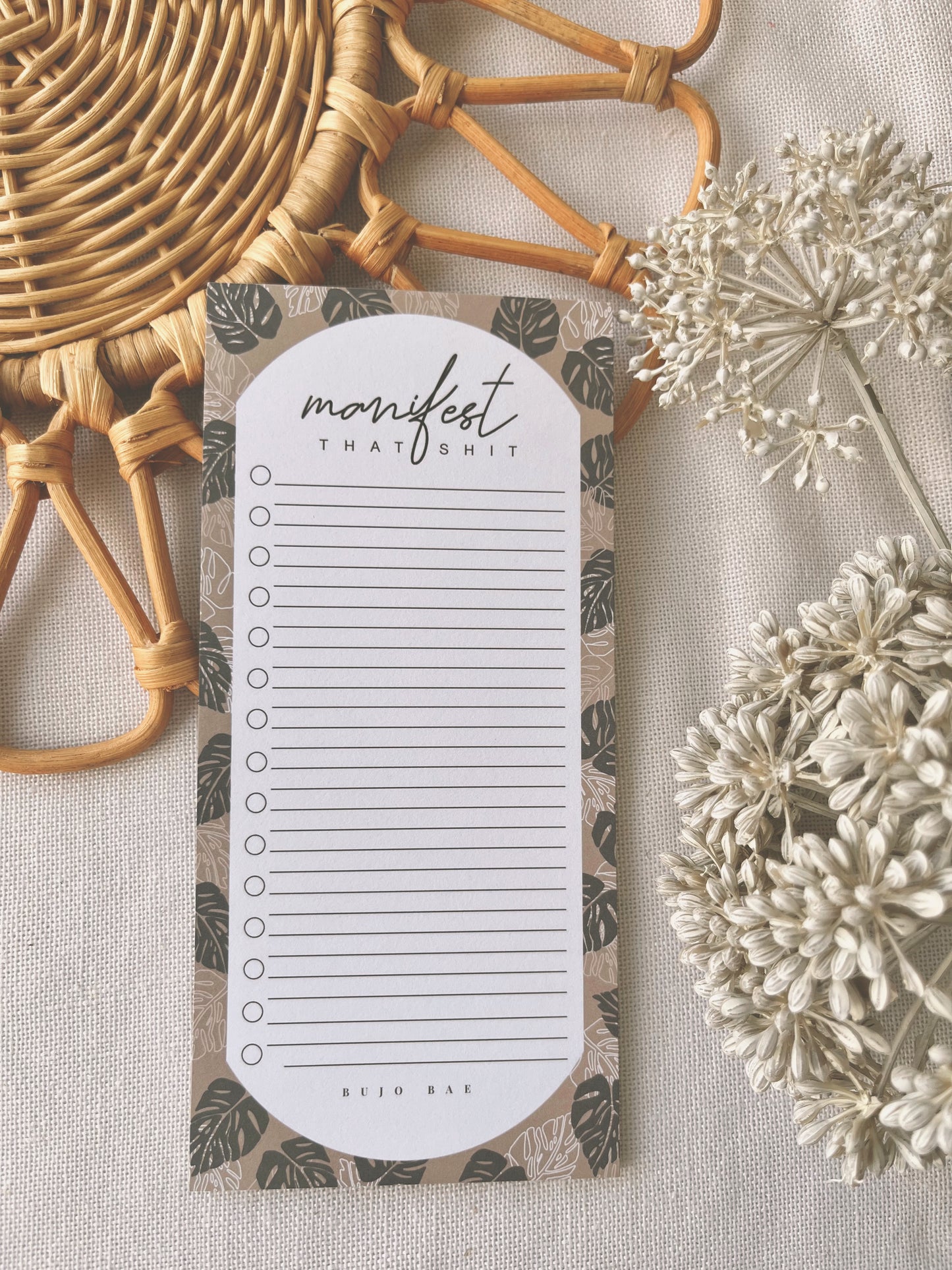 Manifest That Sh*t in Monstera | To Do List Notepad