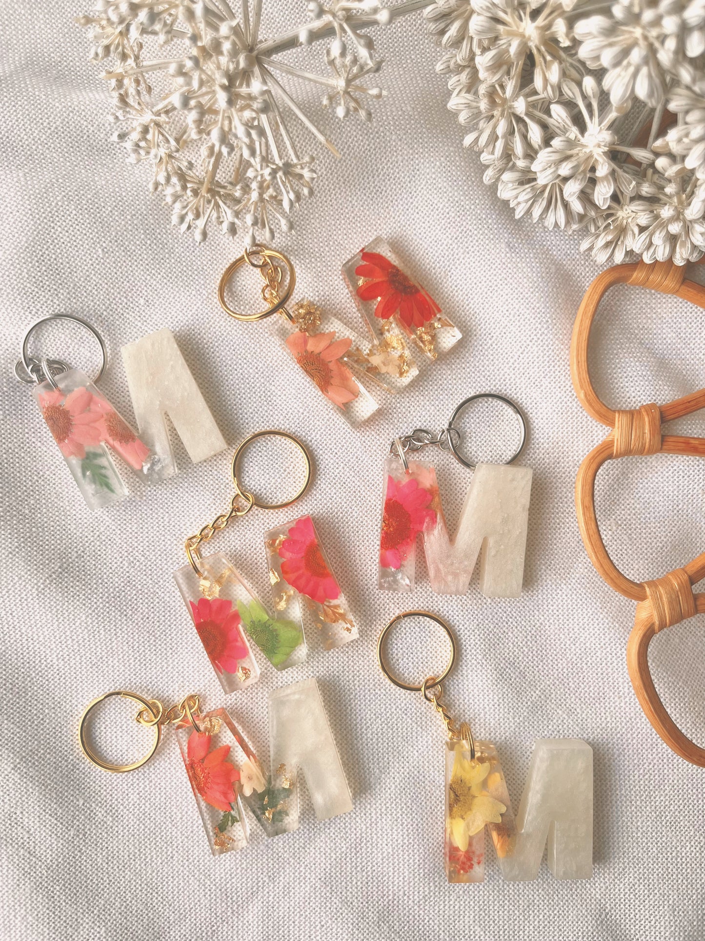 M | Flower Resin Keychain : Ready to Ship