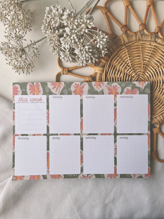 Home Sweet Hilo in Olive | Weekly Notepad (3 months)