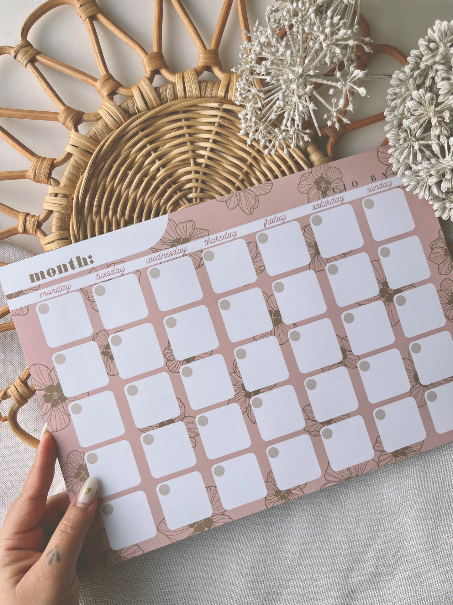 'Ilima in Blush I Monthly Notepad