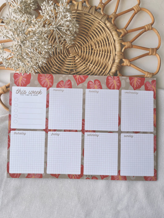 Home Sweet Hilo in Khaki | Weekly Notepad (3 months)