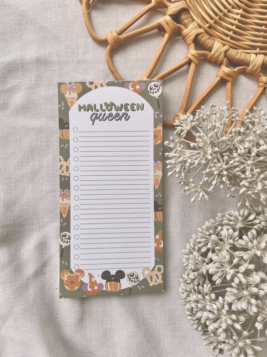 Halloween Queen in Moss | To Do List Notepad (LIMITED EDITION)