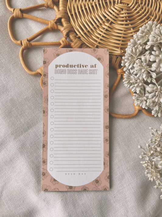 Productive AF in 'Ilima Blush | To Do List Notepad