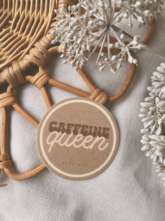 Caffeine Queen in Retro | Vinyl Sticker