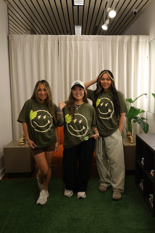 Smiley x Obake Anthurium in Matcha  | Tee x SHORT STACK HAWAII