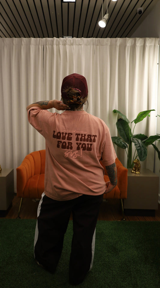 Love That For You SIS!  in Peach  | Heavyweight Tee x SHORT STACK HAWAII