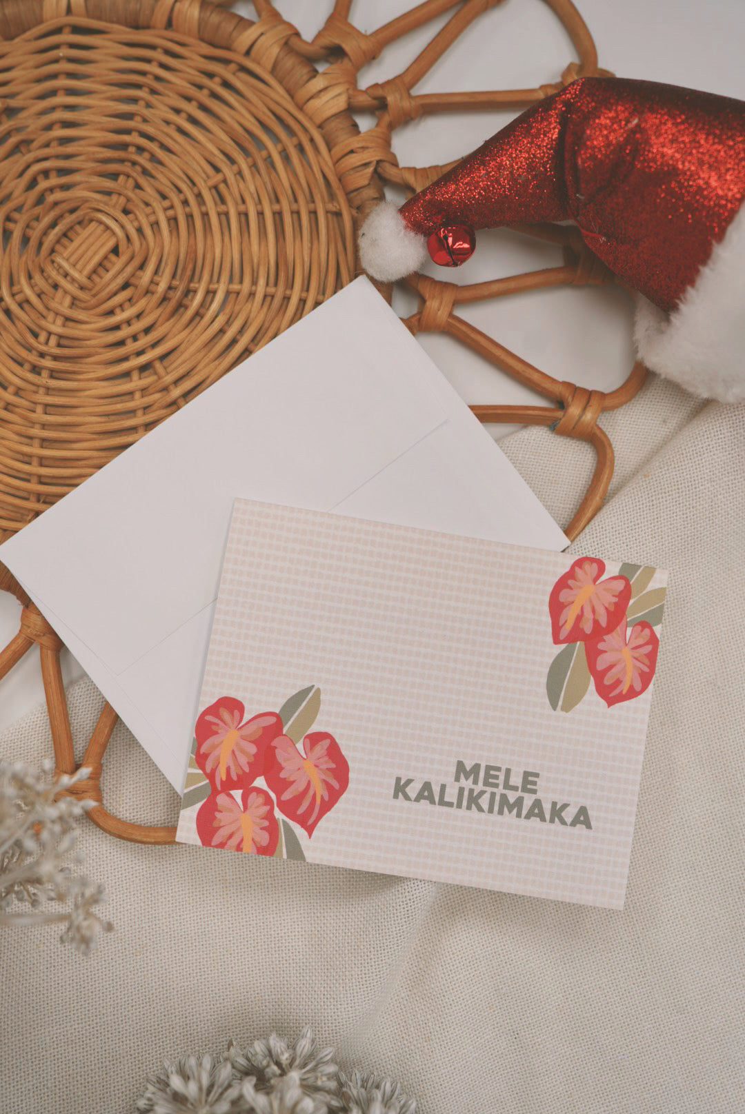 Mele Kalikimaka in Anthurium Holly | Holiday Card