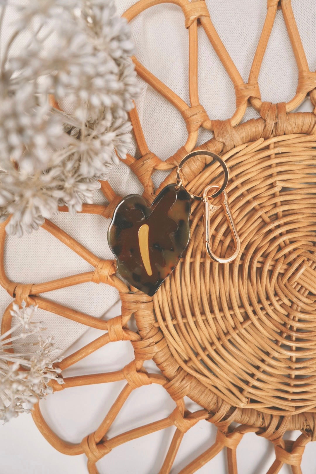 Tortoise Shell in Mocha Anthurium | Keychain