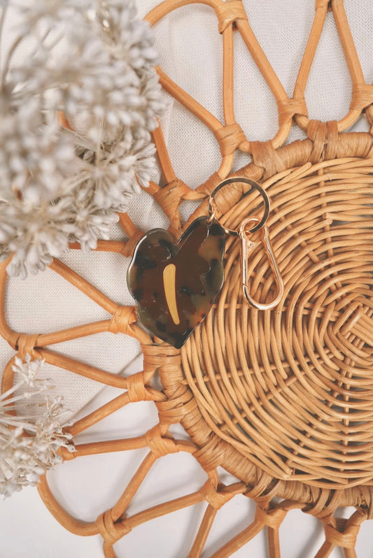 Tortoise Shell in Mocha Anthurium | Keychain