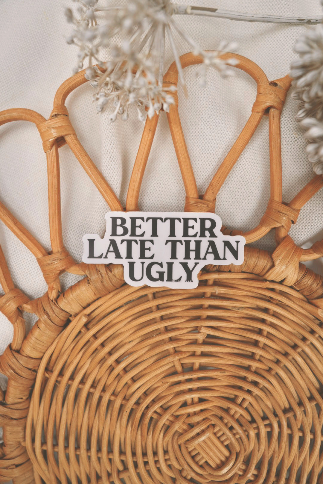 Better Late Than Ugly | CLEAR Vinyl Sticker