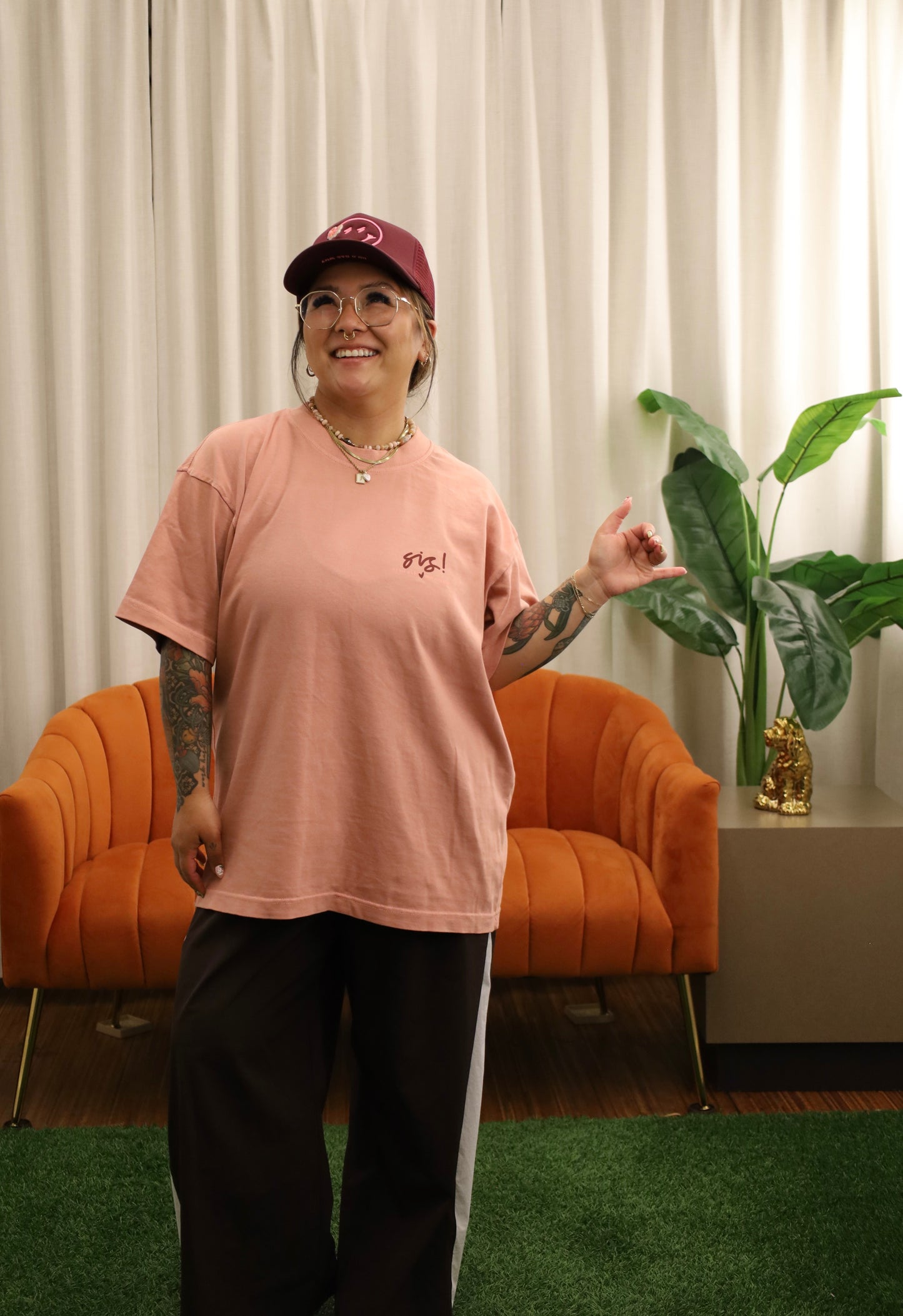 Love That For You SIS!  in Peach  | Heavyweight Tee x SHORT STACK HAWAII