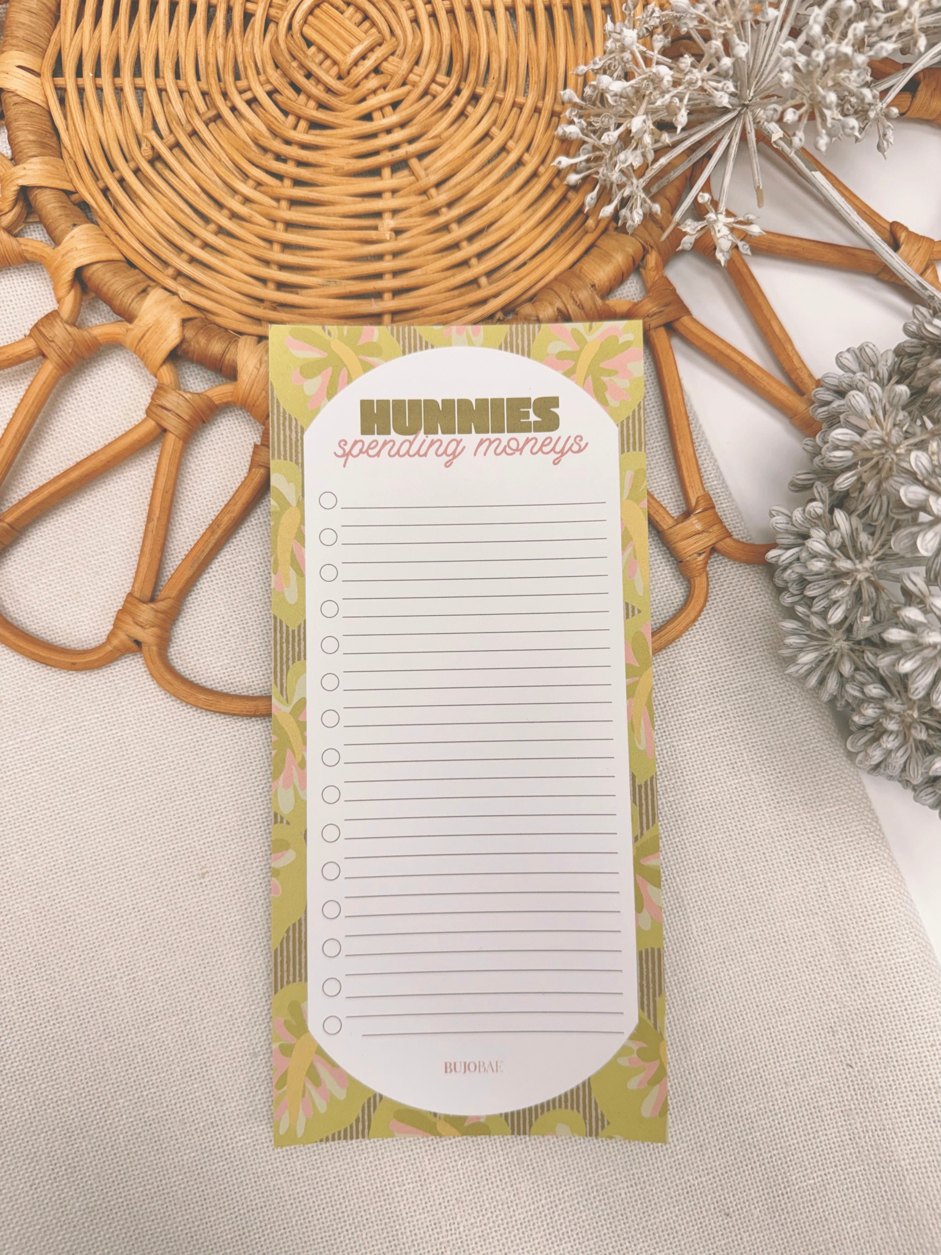 Hunnies Spending Moneys in Obake Anthurium | To Do List Notepad by Bujo ...