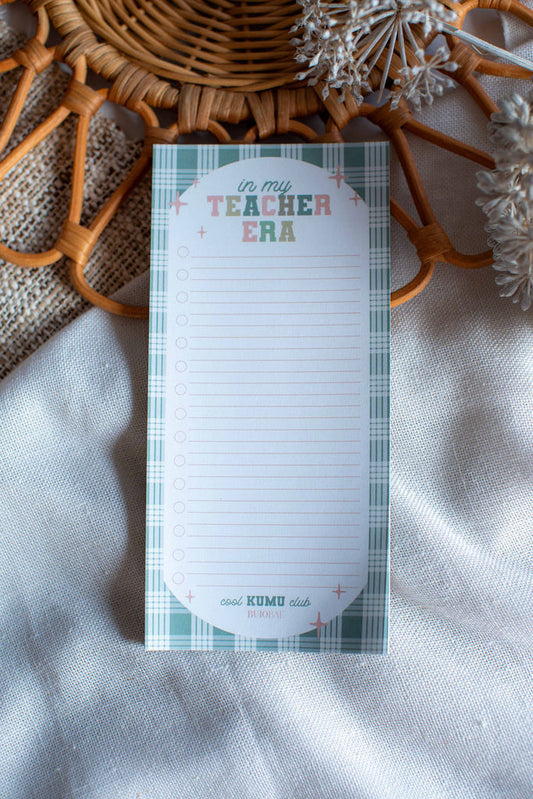 In My Teacher Era in Goal Getter Green I To Do List Notepad x COOL KUMU CLUB