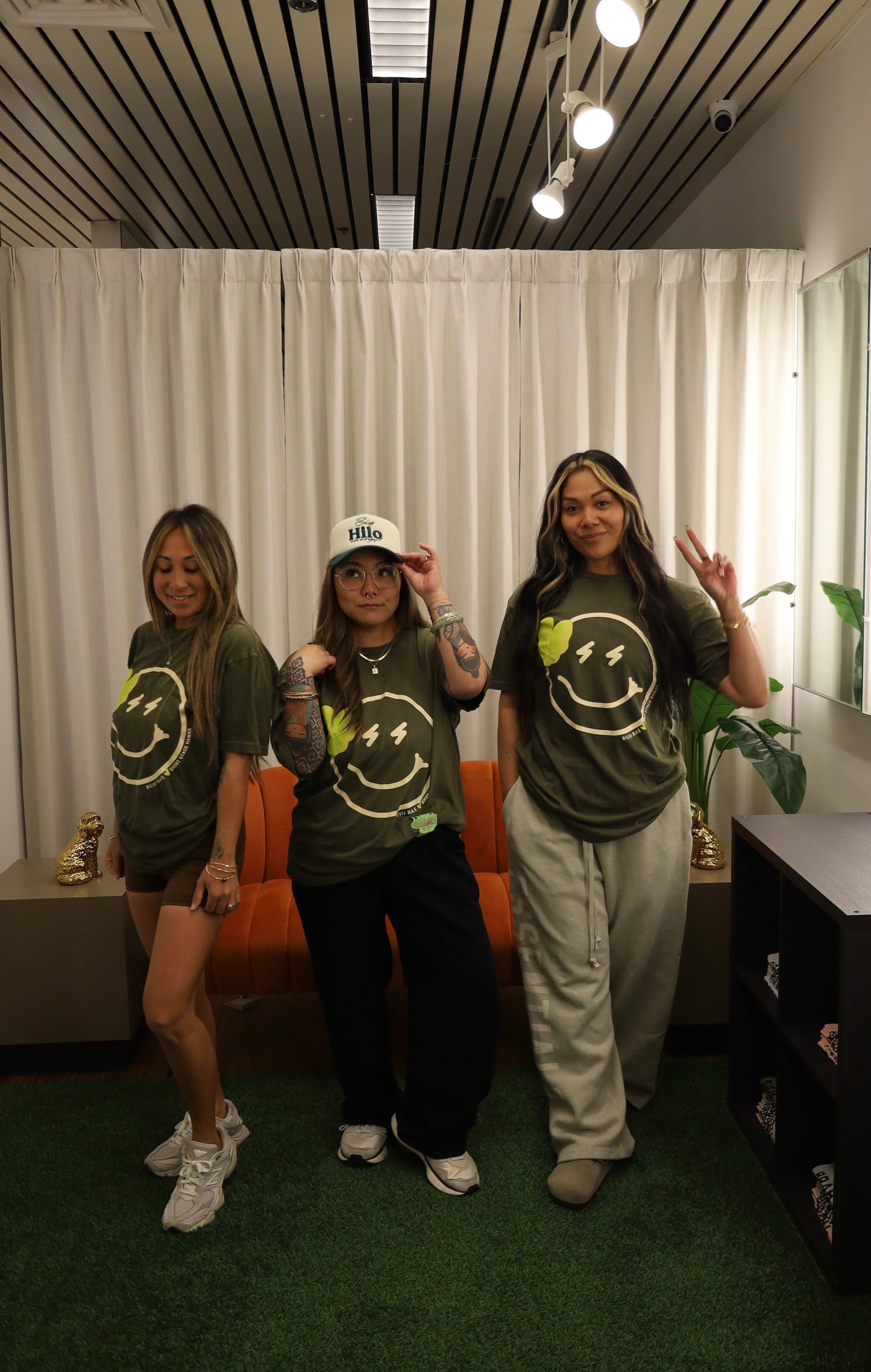 Smiley x Obake Anthurium in Matcha  | Tee x SHORT STACK HAWAII