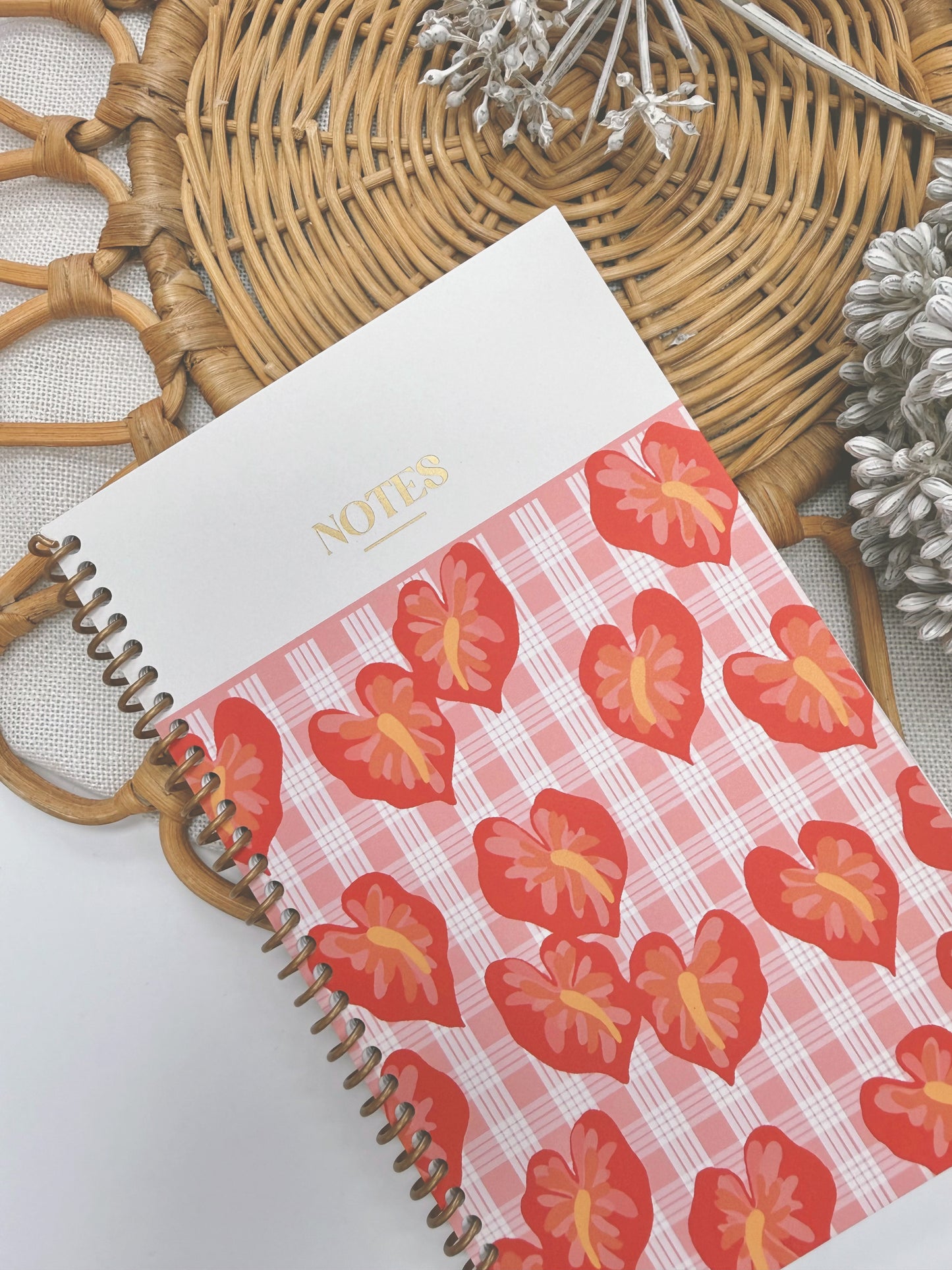 Hilo Red Anthurium x Pink Palaka | Coil Notebook