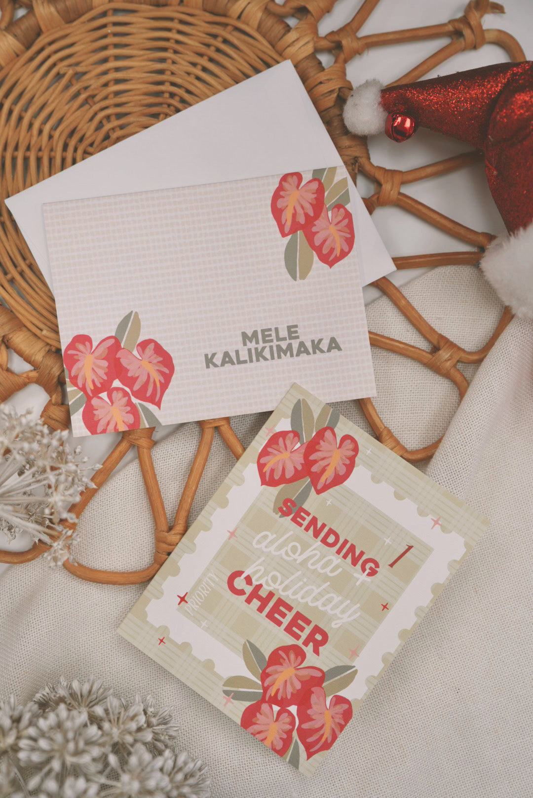 Sending Aloha & Holiday Cheer in Anthurium Holly | Holiday Card