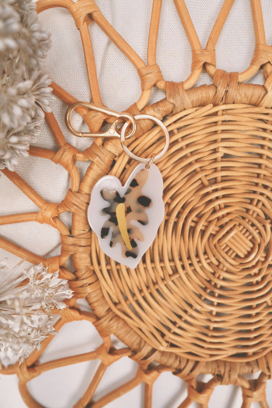 Tortoise Shell in Pearl Anthurium | Keychain