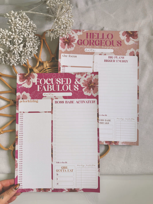 Hibiscus in Jewel and Blush | Daily Notepads
