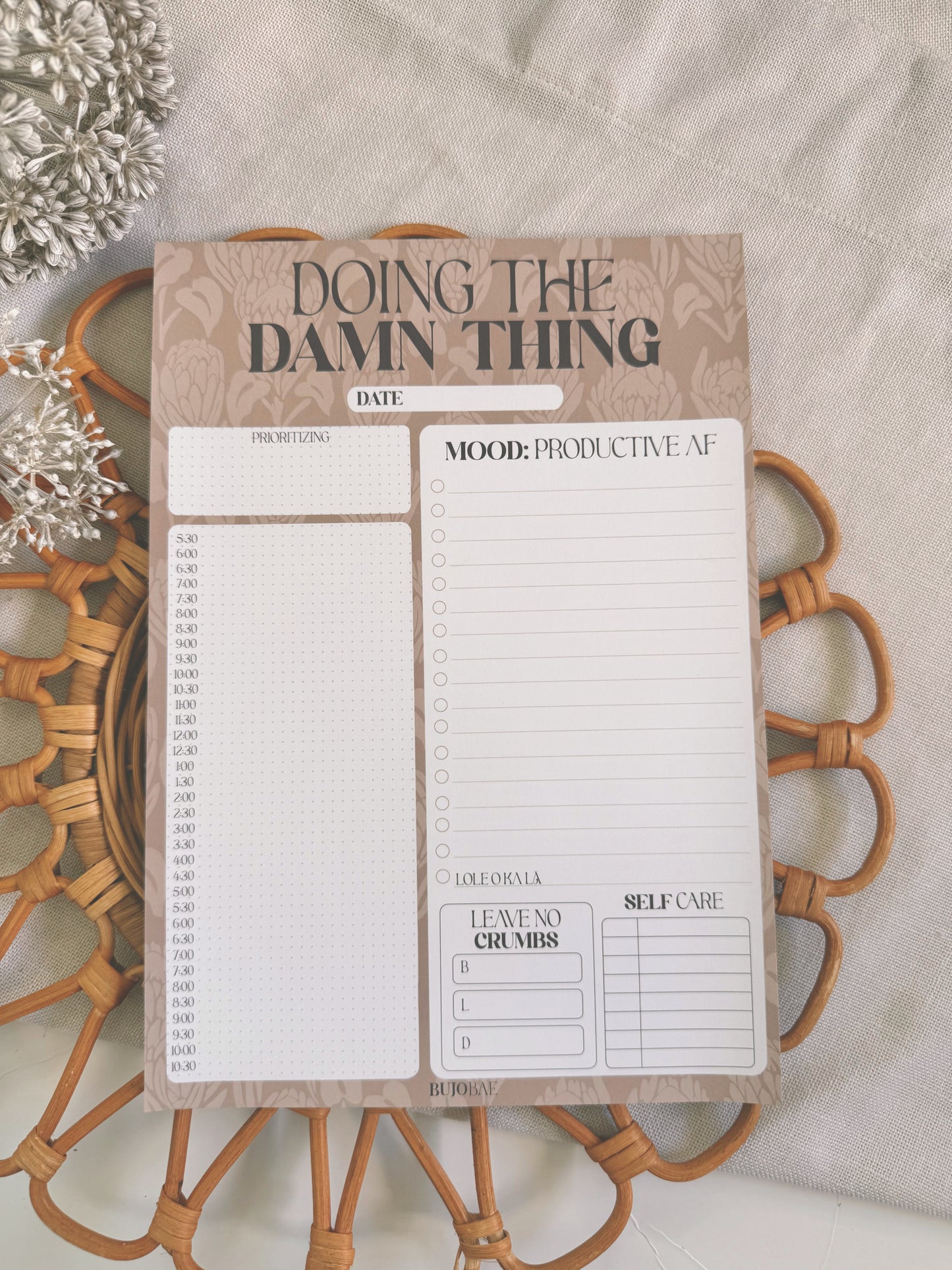 BAE in Latte and Emerald | Daily Notepads