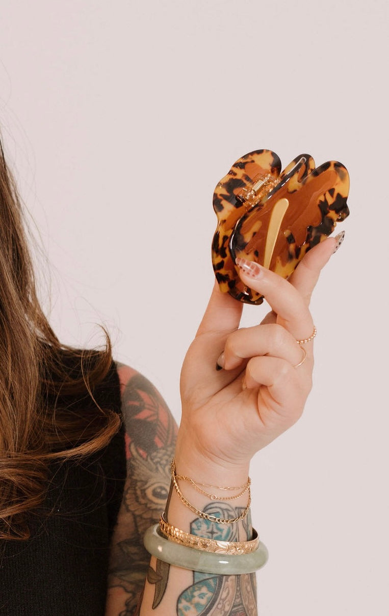 Large Hilo Anthurium in Mocha Tortoise Shell  | Claw Clip by COOPMONSTER x Bujo Bae