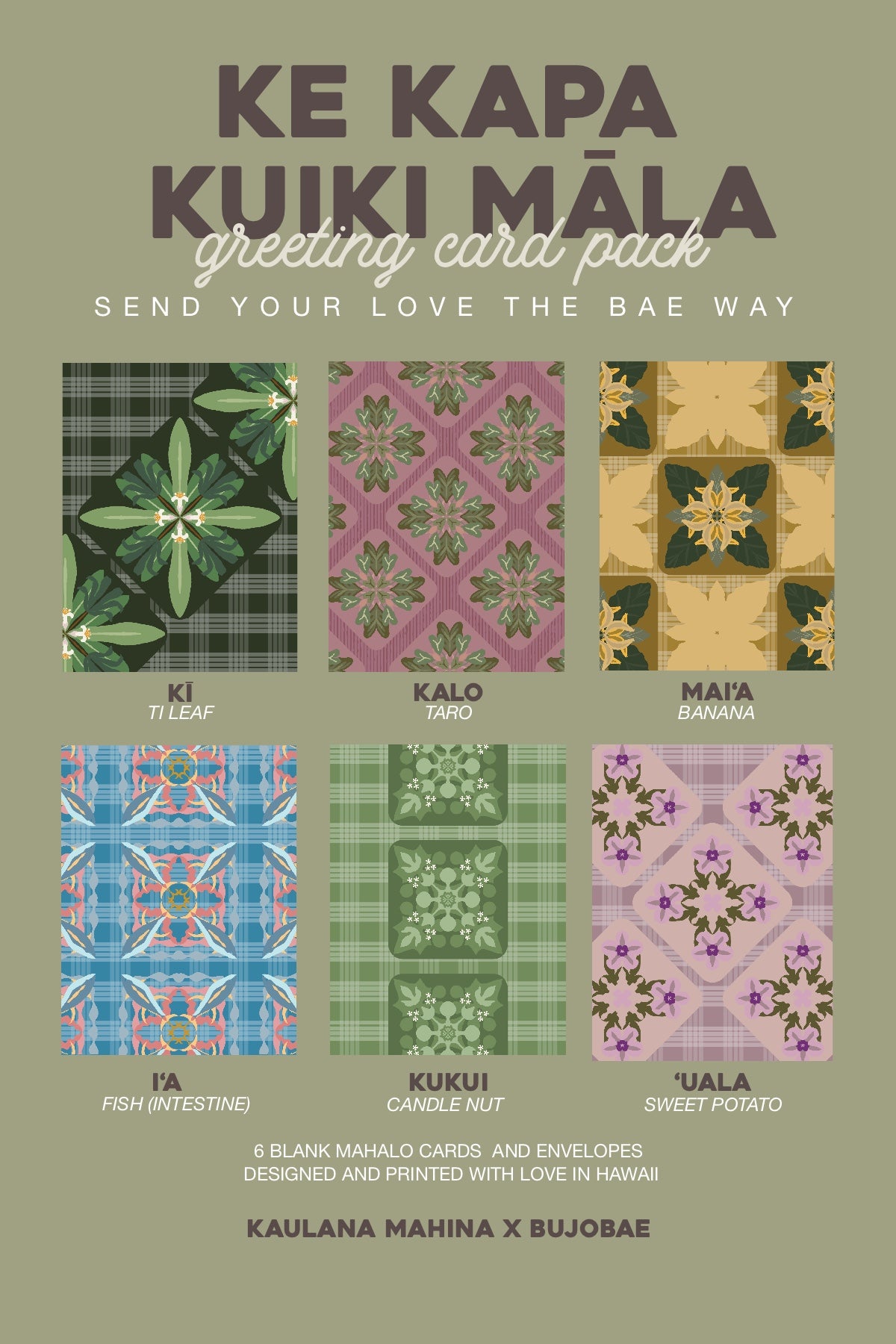 PREORDER 2027 MAKAHIKI Ke Kapa Kuiki Māla (JAN - JUN) | Greeting Card PACK