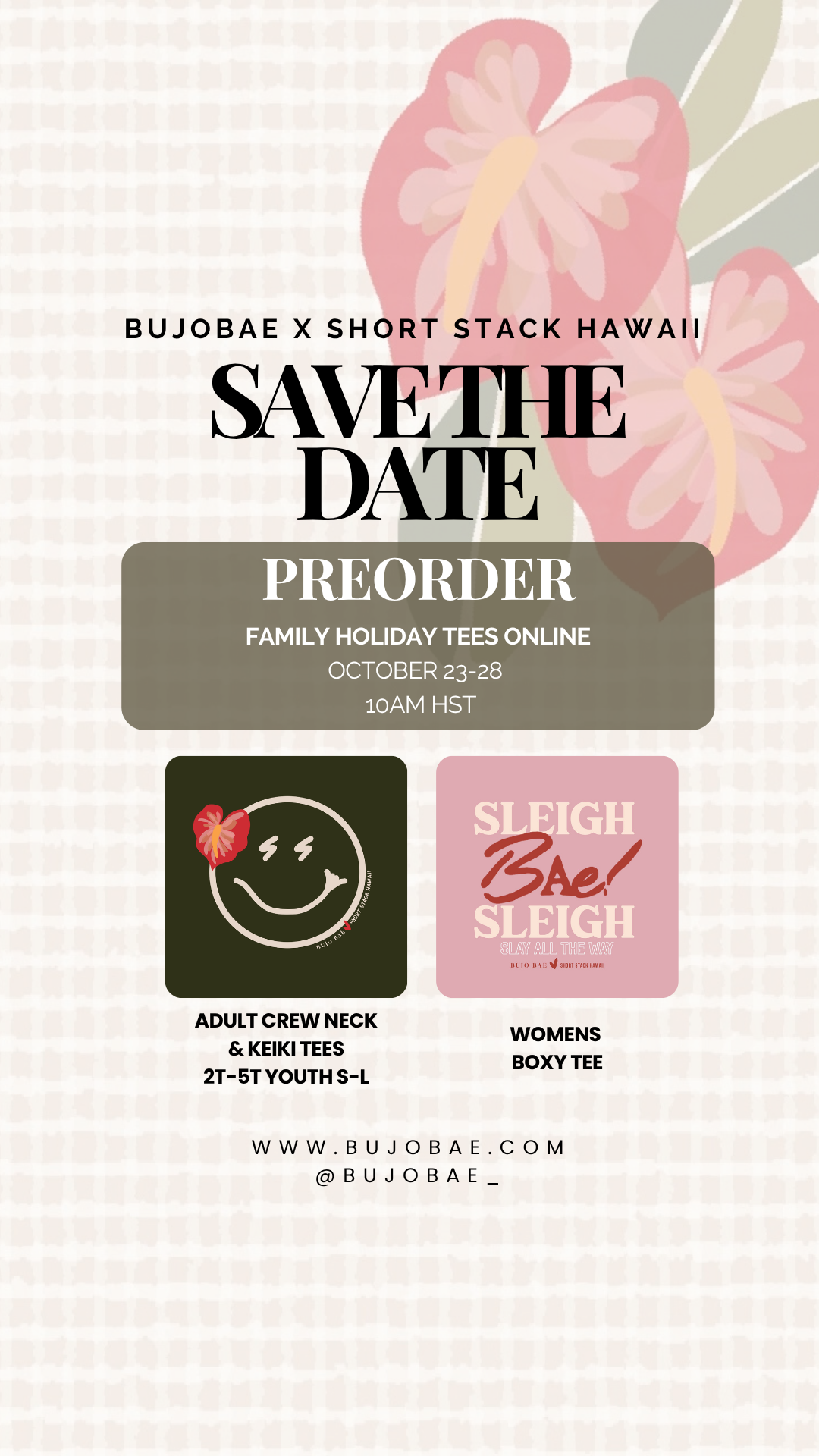 PRE ORDER: SLEIGH BAE SLEIGH CHRISTMAS TEE | WOMEN'S BOXY TEE x SHORT STACK HAWAII