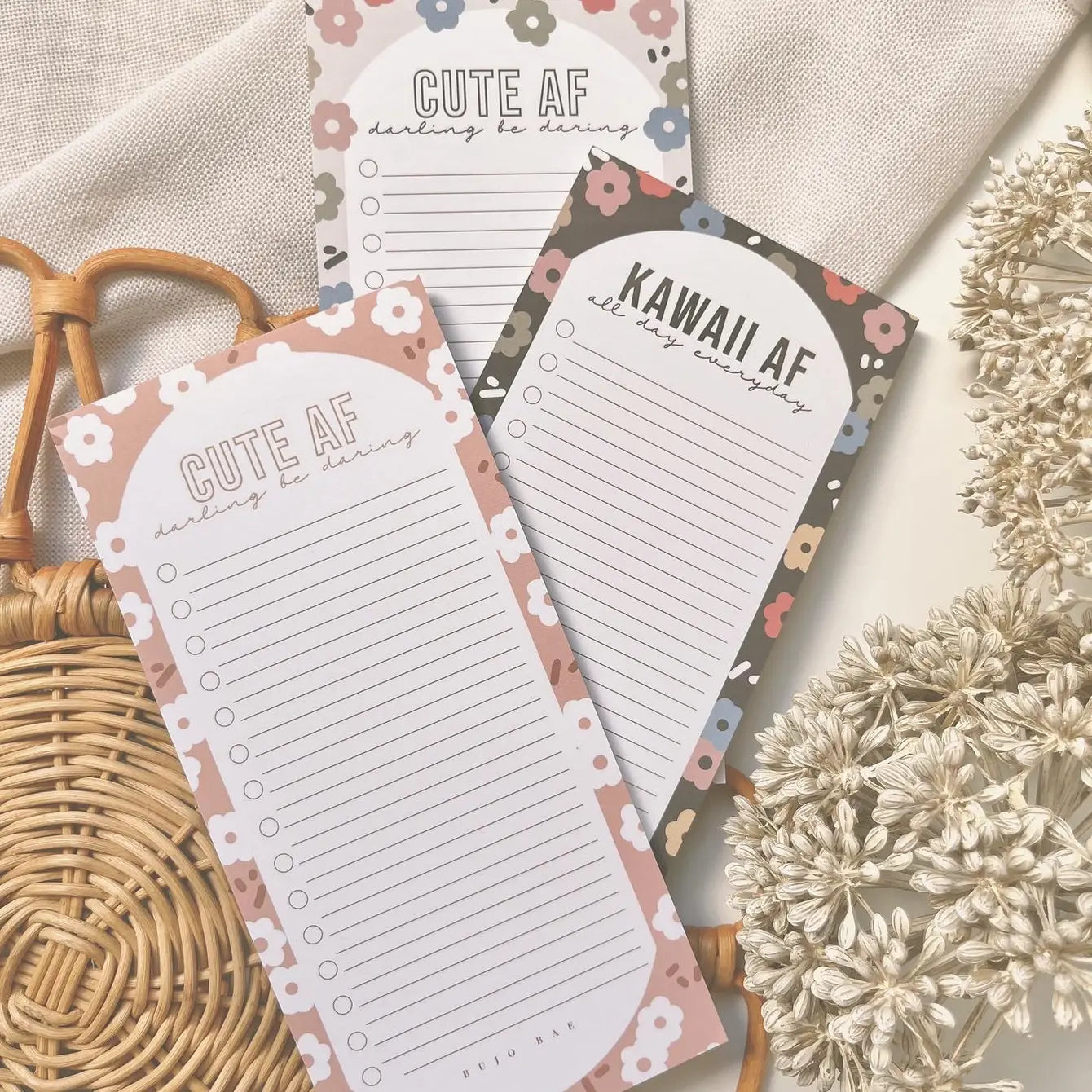 Cute AF in Blush | To Do List Notepad