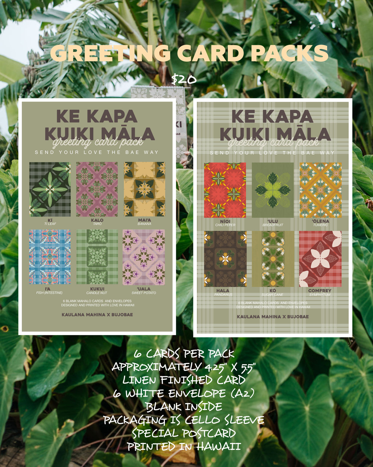 PREORDER 2027 MAKAHIKI Ke Kapa Kuiki Māla (JAN - JUN) | Greeting Card PACK